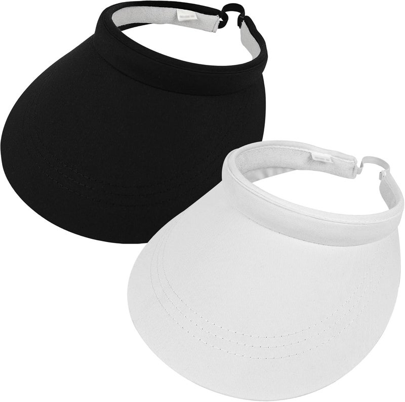 Beevarn Store 2 Pack Sun Visors Women Wide Brim Clip on Summer Hats Adjustable UV Protection - Image 1